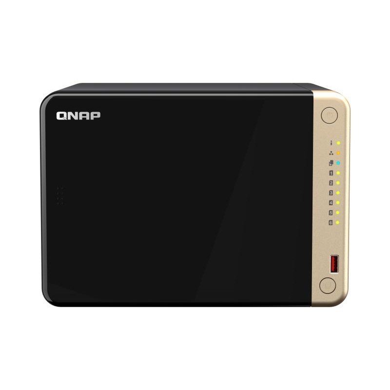 QNAP TS-664 NAS Tower Intel® Celeron® N5095 8 Go DDR4 0 To QNAP QTS Noir, Bronze 