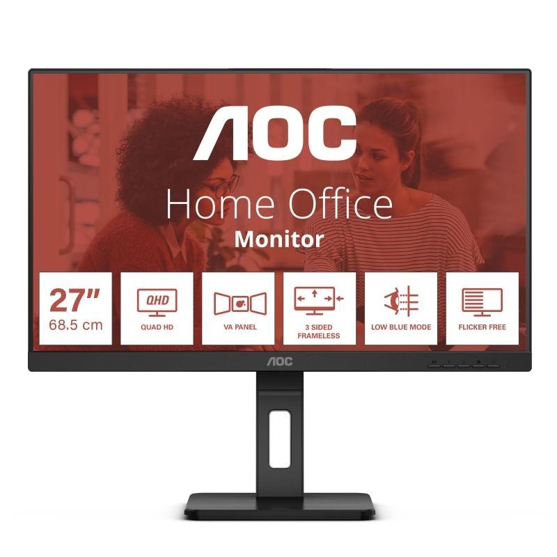 AOC Q27E3UMF écran plat de PC 68,6 cm (27") 2560 x 1440 pixels Quad HD Noir 