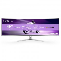 Philips Evnia 8000 49M2C8900/00 écran plat de PC 124,2 cm (48.9") 5120 x 1440 pixels Dual QHD QD-OLED Blanc 