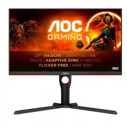 AOC G3 Q27G3XMN/BK écran plat de PC 68,6 cm (27") 2560 x 1440 pixels 2K Ultra HD LED Noir, Rouge 