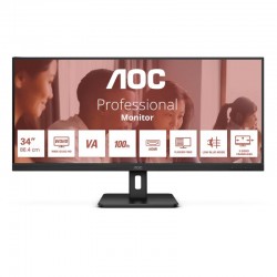 AOC U34E2M écran plat de PC 86,4 cm (34") 3440 x 1440 pixels Wide Quad HD Noir 