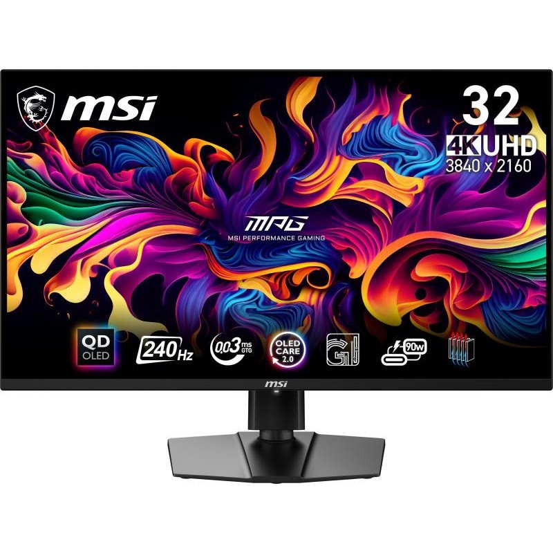 MSI MPG 321URX QD-OLED écran plat de PC 80 cm (31.5") 3840 x 2160 pixels 4K Ultra HD Noir 