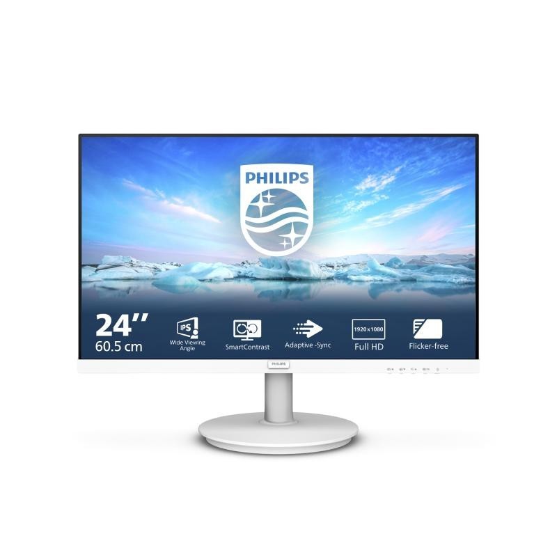 Philips V Line 241V8AW/00 écran plat de PC 60,5 cm (23.8") 1920 x 1080 pixels Full HD LCD Blanc 