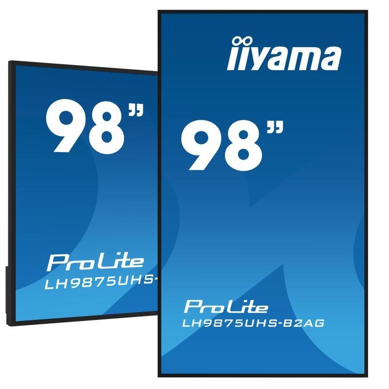 iiyama LH9875UHS-B2AG Écran d’affichage dynamique Écran plat de signalisation numérique 2,48 m (97.5") LED Wifi 500 cd/m² 4K 