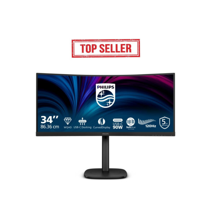 Philips 3000 series 34B2U3600C/00 écran plat de PC 86,4 cm (34") 3440 x 1440 pixels Wide Quad HD LCD Noir 