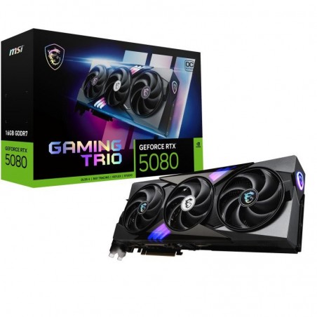 MSI GAMING GEFORCE RTX 5080 16G TRIO OC carte graphique NVIDIA 16 Go GDDR7 