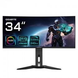 GIGABYTE Moniteur de jeu courbé OLED WQHD MO34WQC2 de 34" 