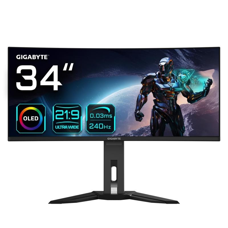 GIGABYTE Moniteur de jeu courbé OLED WQHD MO34WQC2 de 34" 