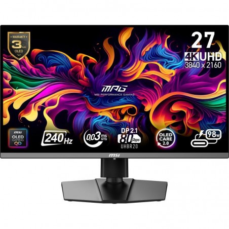 MSI MPG 272URX QD-OLED écran plat de PC 67,3 cm (26.5") 3840 x 2160 pixels 4K Ultra HD Noir 