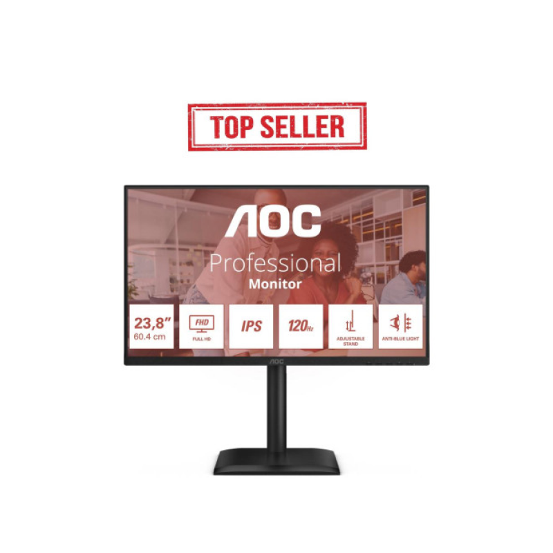 AOC 24E4U écran plat de PC 60,5 cm (23.8") 1920 x 1080 pixels Full HD LED Noir 