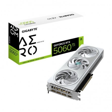 GIGABYTE GeForce RTX 5060 Ti AERO OC 8G Carte Graphique ? 8 Go GDDR7, 128 bits, PCI-E 5.0, 2647 MHz Fréquence du processeur 