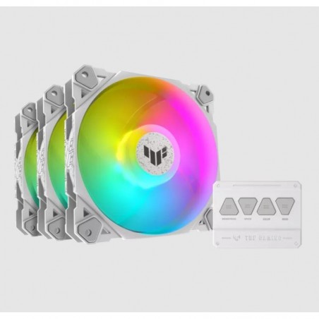 ASUS TUF GAMING TF120 ARGB WHITE EDITION 3IN1 Boitier PC Refroidisseur d’air 12 cm Blanc 3 pièce(s) 