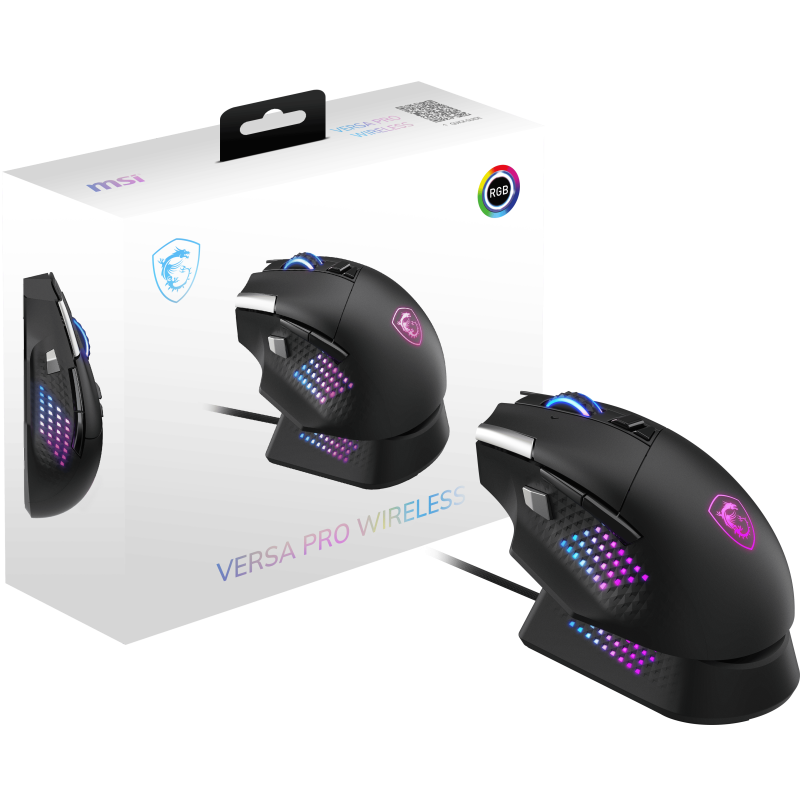 MSI S12-4301370-CLA souris Gaming Droitier RF Wireless + Bluetooth + USB Type-A Optique 26000 DPI 