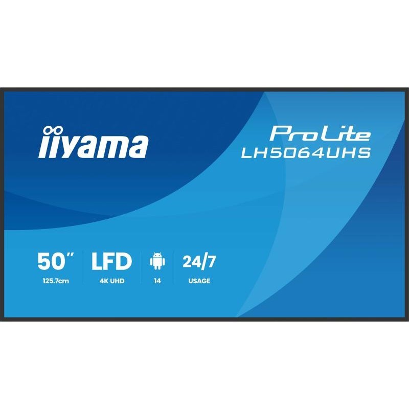 iiyama LH5564UHS-B1AG Écran d’affichage dynamique Écran plat de signalisation numérique 139,7 cm (55") Wifi 500 cd/m² 4K 