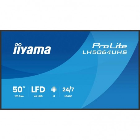 iiyama LH5564UHS-B1AG Écran d’affichage dynamique Écran plat de signalisation numérique 139,7 cm (55") Wifi 500 cd/m² 4K 