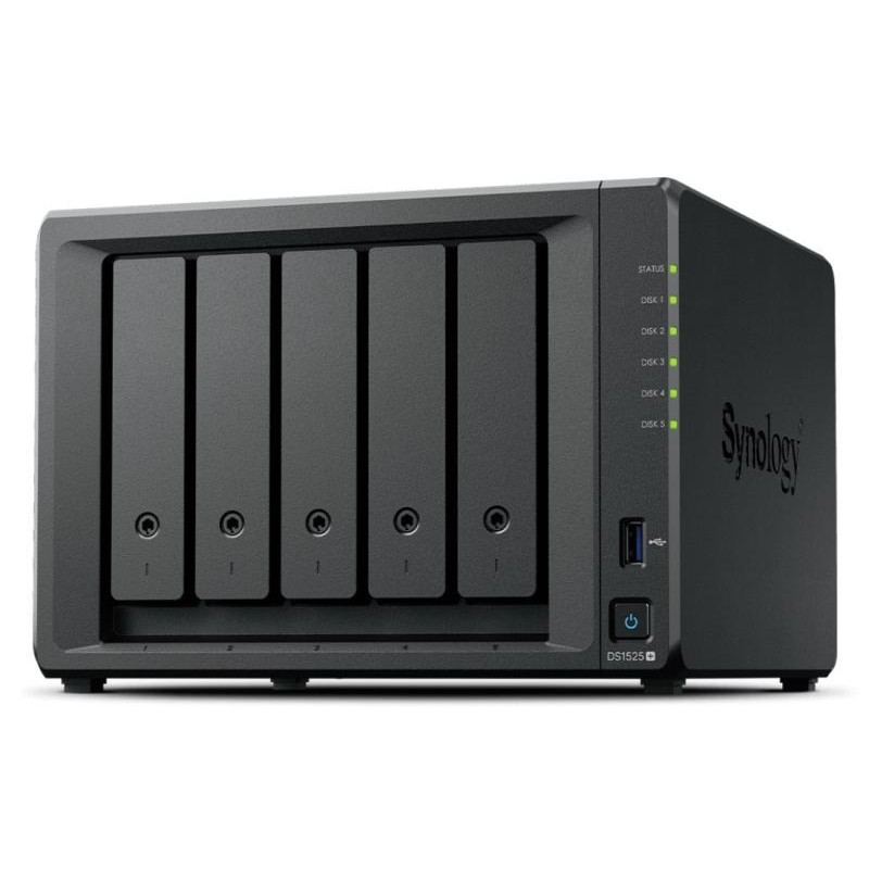 Synology DiskStation DS1525+ serveur de stockage NAS Ryzen Embedded V1500B 8 Go DDR4 0 To Noir 