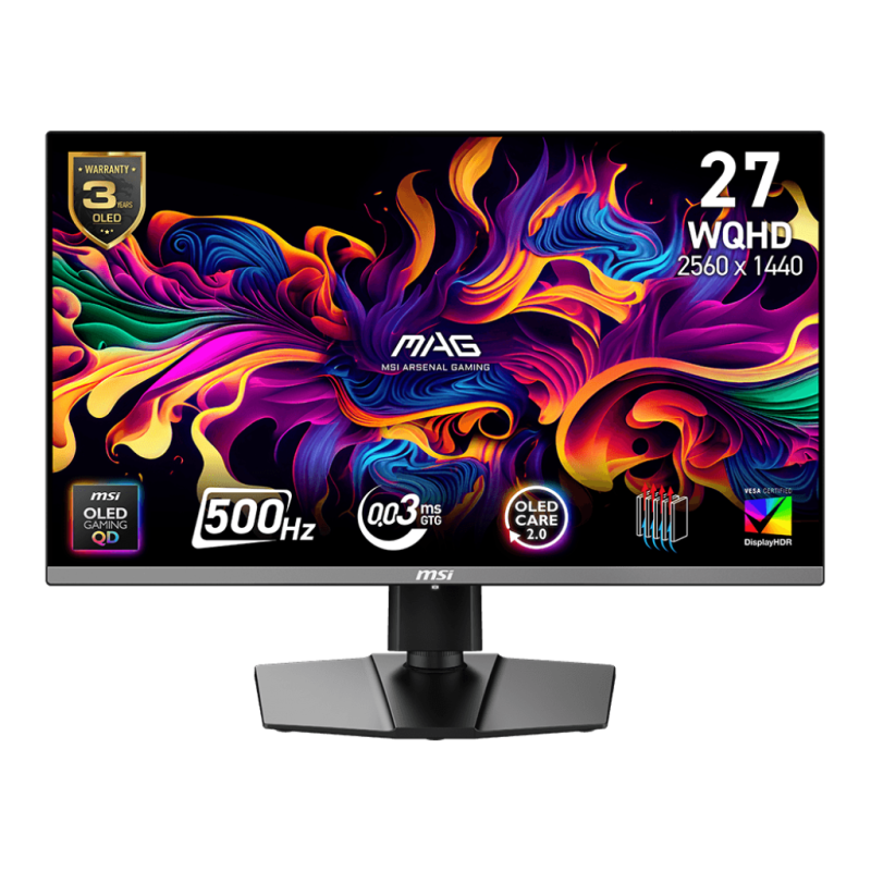MSI MAG 272QP QD-OLED X50 écran plat de PC 67,3 cm (26.5") 2560 x 1440 pixels Wide Quad HD Noir 