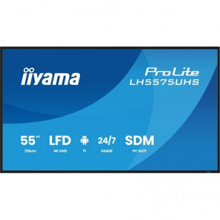 iiyama LH5575UHS-B2AG Écran d’affichage dynamique Écran plat de signalisation numérique 138,7 cm (54.6") LCD Wifi 500 cd/m² 