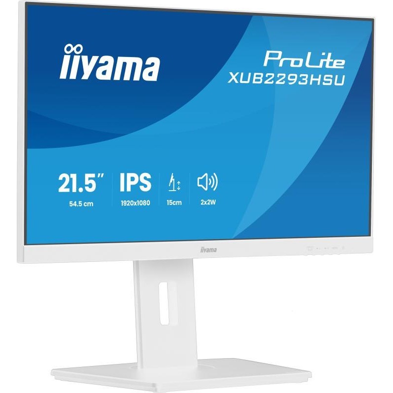 iiyama ProLite XUB2293HSU-W7 écran plat de PC 54,6 cm (21.5") 1920 x 1080 pixels Full HD LED Blanc 