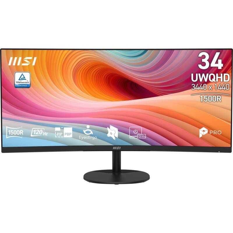 MSI Pro MP341CQ E12 écran plat de PC 86,4 cm (34") 3440 x 1440 pixels UltraWide Quad HD Noir 
