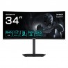 GIGABYTE GS34WQCA Écran Gaming Incurvé 34" WQHD ? 3440 x 1440, 1500R, 120Hz, 1ms, 300 cd/m², FreeSync Premium, HDR Ready 