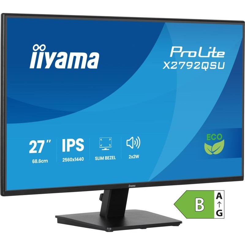 iiyama ProLite X2792QSU-B1 écran plat de PC 68,6 cm (27") 2560 x 1440 pixels Quad HD LED Noir 