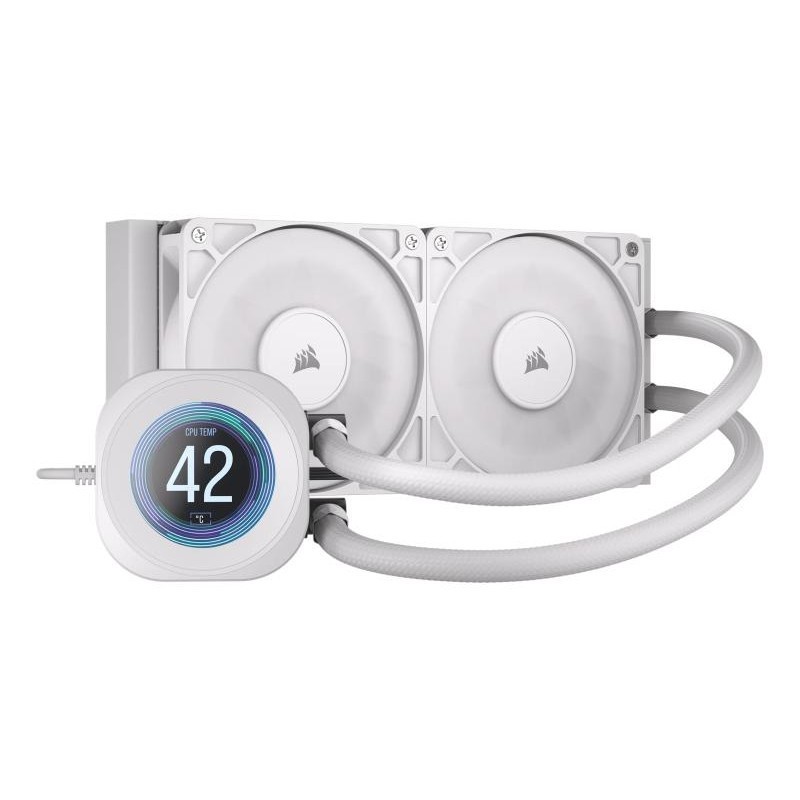 Corsair Nautilus 240 RS LCD Processeur Refroidisseur de liquide tout-en-un 12 cm Blanc 1 pièce(s) 