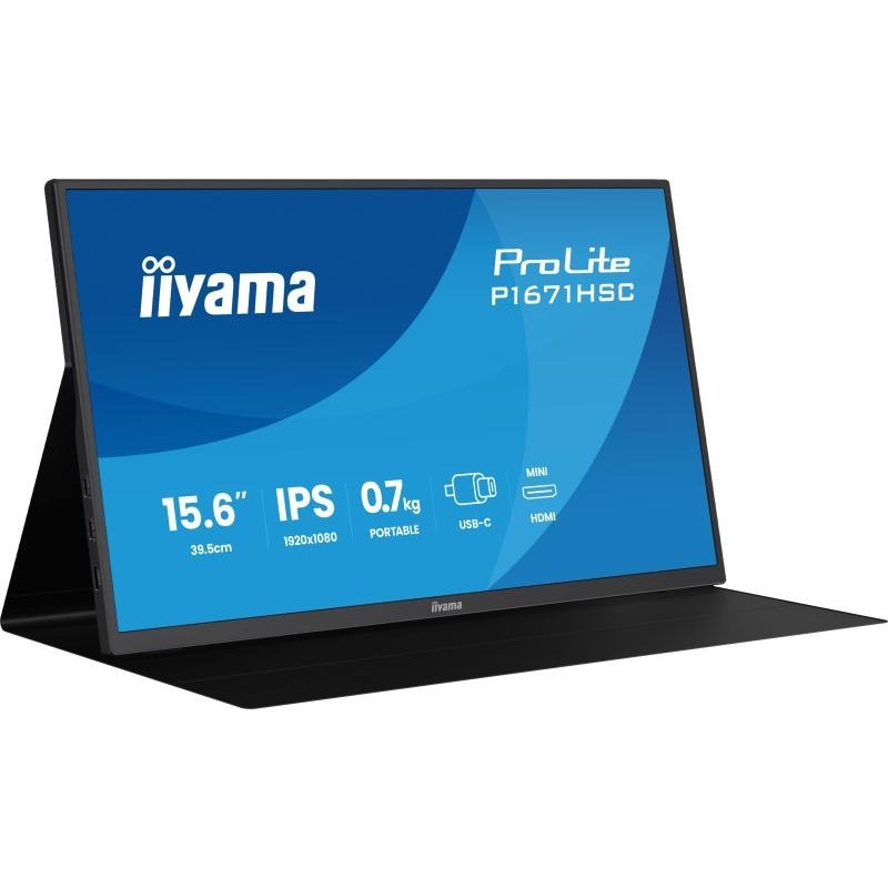 iiyama ProLite P1671HSC-B1 écran plat de PC 39,6 cm (15.6") 1920 x 1080 pixels Full HD LED Noir 
