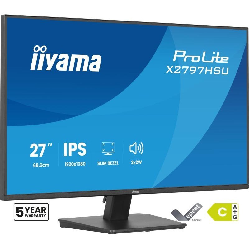 iiyama ProLite X2797HSU-B1 écran plat de PC 68,6 cm (27") 1920 x 1080 pixels Full HD LED Noir 