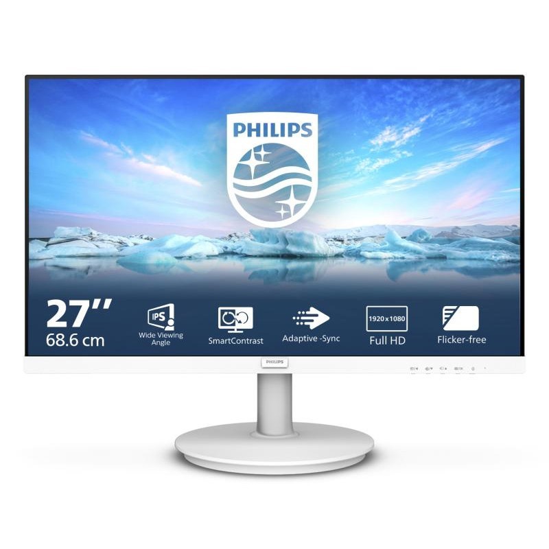 Philips V Line 271V8AW/00 écran plat de PC 68,6 cm (27") 1920 x 1080 pixels Full HD LCD Blanc 