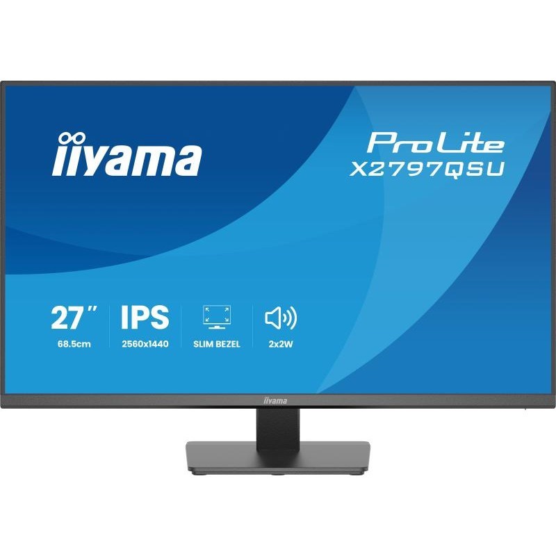 iiyama ProLite X2797QSU-B1 écran plat de PC 68,6 cm (27") 2560 x 1440 pixels Quad HD LED Noir 