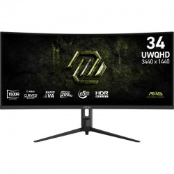 MSI MAG 342CQRF E20 écran plat de PC 86,4 cm (34") 3440 x 1440 pixels UltraWide Quad HD LCD Noir 
