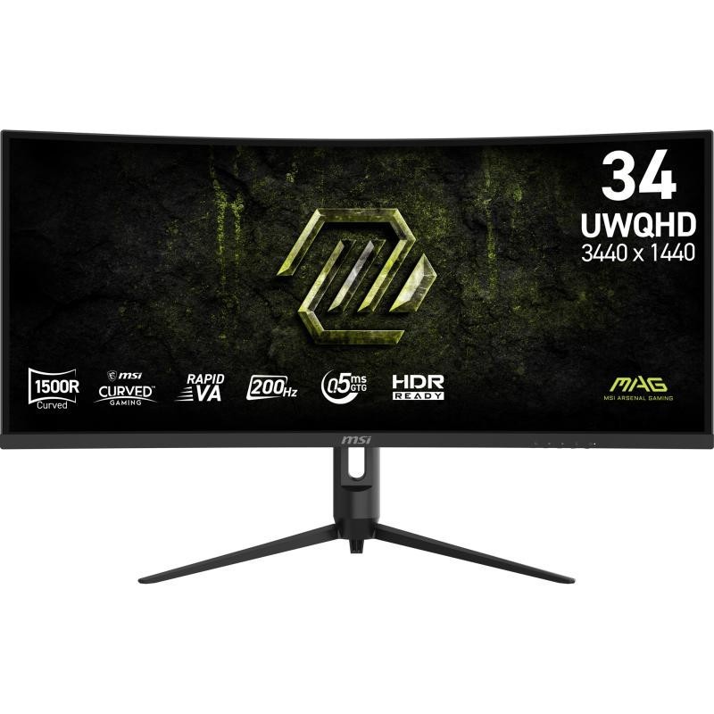 MSI MAG 342CQRF E20 écran plat de PC 86,4 cm (34") 3440 x 1440 pixels UltraWide Quad HD LCD Noir 