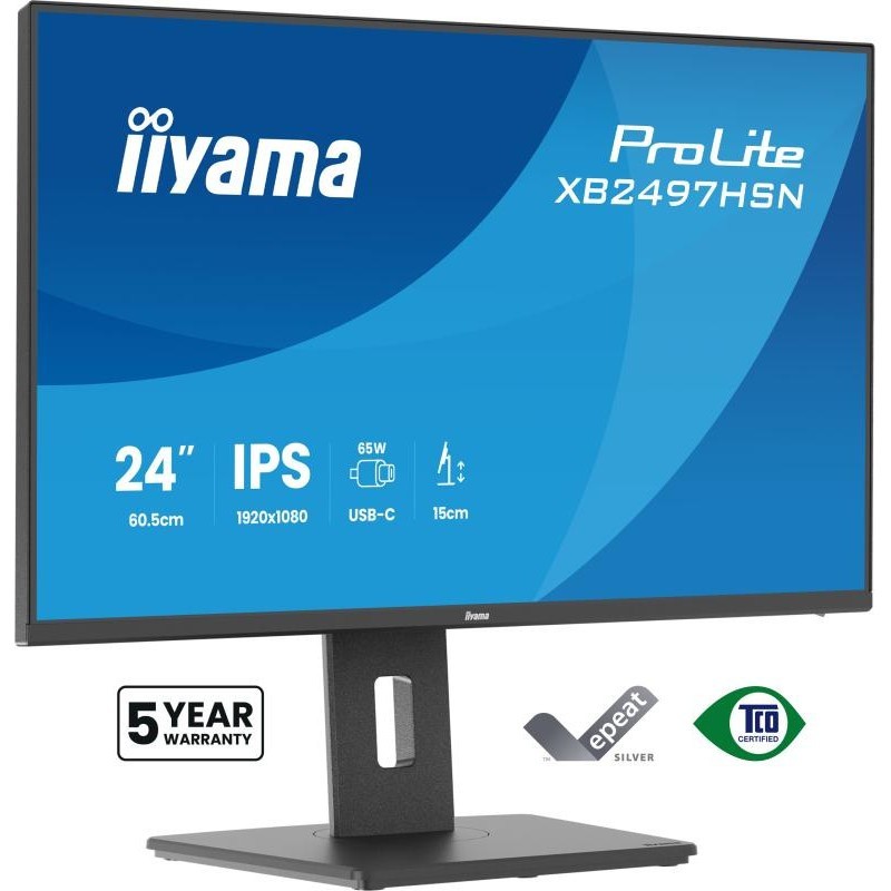 iiyama ProLite XB2497HSN-B1 écran plat de PC 60,5 cm (23.8") 1920 x 1080 pixels Full HD LED Noir 