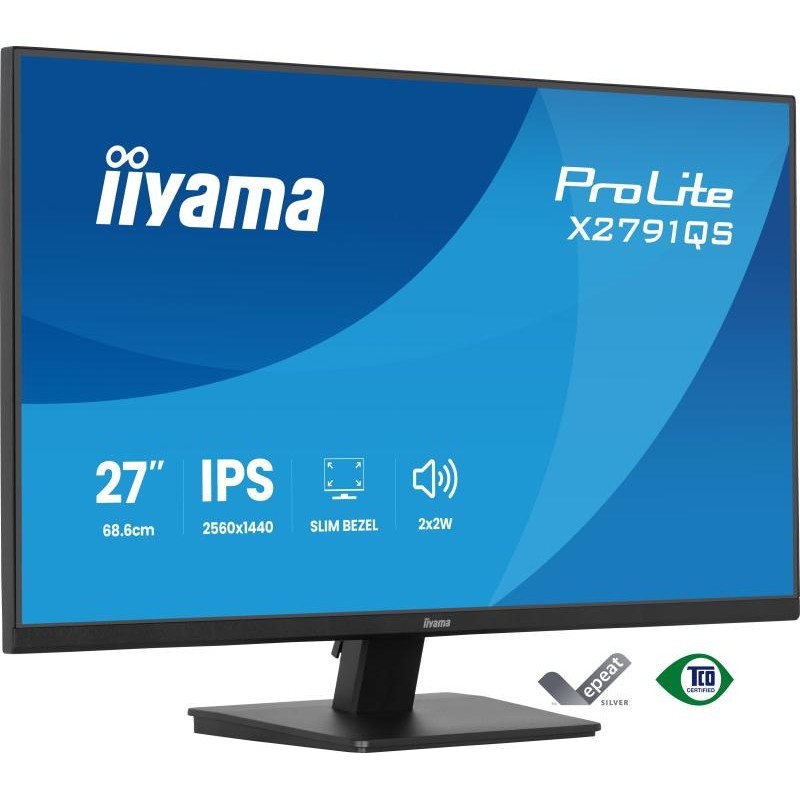 iiyama ProLite X2791QS-B1 écran plat de PC 68,6 cm (27") 2560 x 1440 pixels Quad HD LED Noir 