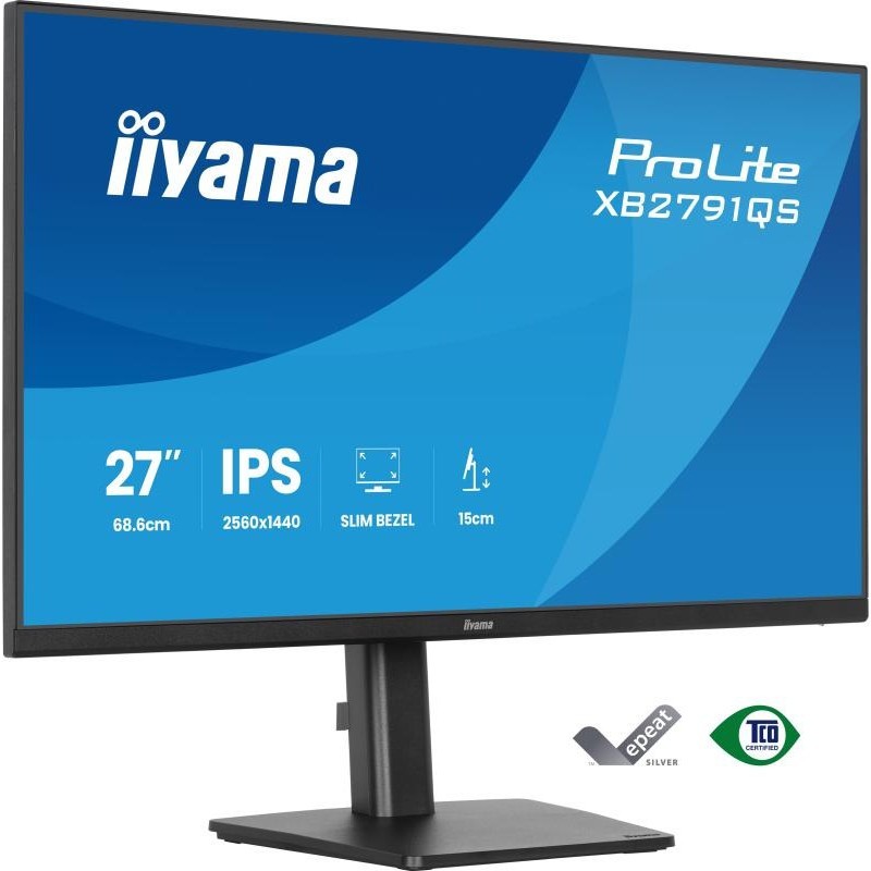iiyama ProLite XB2791QS-B1 écran plat de PC 68,6 cm (27") 2560 x 1440 pixels Quad HD LED Noir 