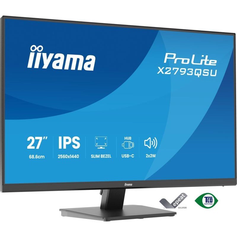 iiyama ProLite X2793QSU-B1 écran plat de PC 68,6 cm (27") 2560 x 1440 pixels Quad HD LED Noir 