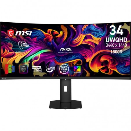 MSI MAG 341CQP QD-OLED X28 écran plat de PC 86,4 cm (34") 3440 x 1440 pixels UltraWide Quad HD Noir 