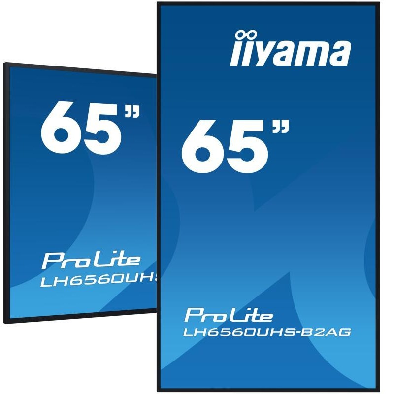 iiyama LH6560UHS-B2AG Écran d’affichage dynamique Carte A numérique 163,8 cm (64.5") LED Wifi 500 cd/m² 4K Ultra HD Noir 