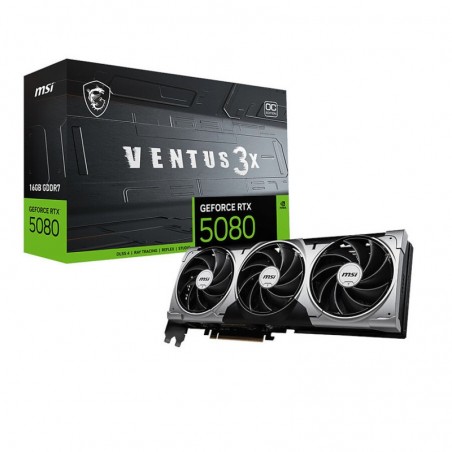 MSI VENTUS GEFORCE RTX 5080 16G 3X OC BLACK carte graphique NVIDIA 16 Go GDDR7 