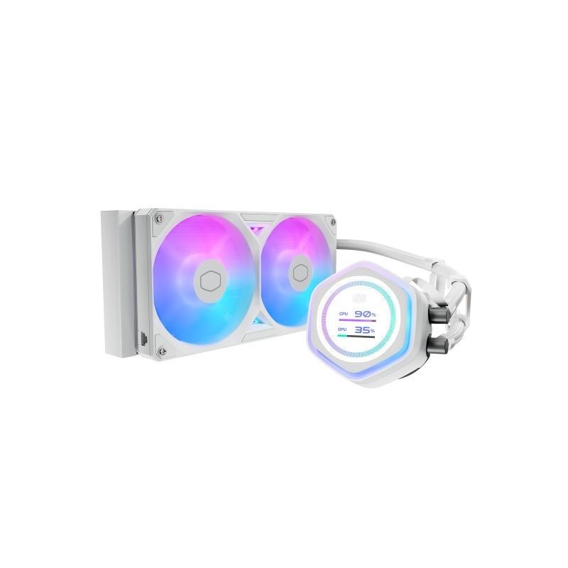 Cooler Master MasterLiquid Atmos II LCD Processeur Kit de refroidissement du liquide 12 cm Blanc 1 pièce(s) 