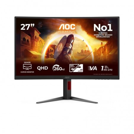 AOC G4 CQ27G4Z2AD écran plat de PC 68,6 cm (27") 2560 x 1440 pixels Quad HD LED Noir, Rouge 